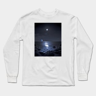 Sailing Ship On A Moonlit Bay Long Sleeve T-Shirt